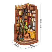Rolife Silent Corner Study DIY Book Nook Shelf Insert Toys Quiz