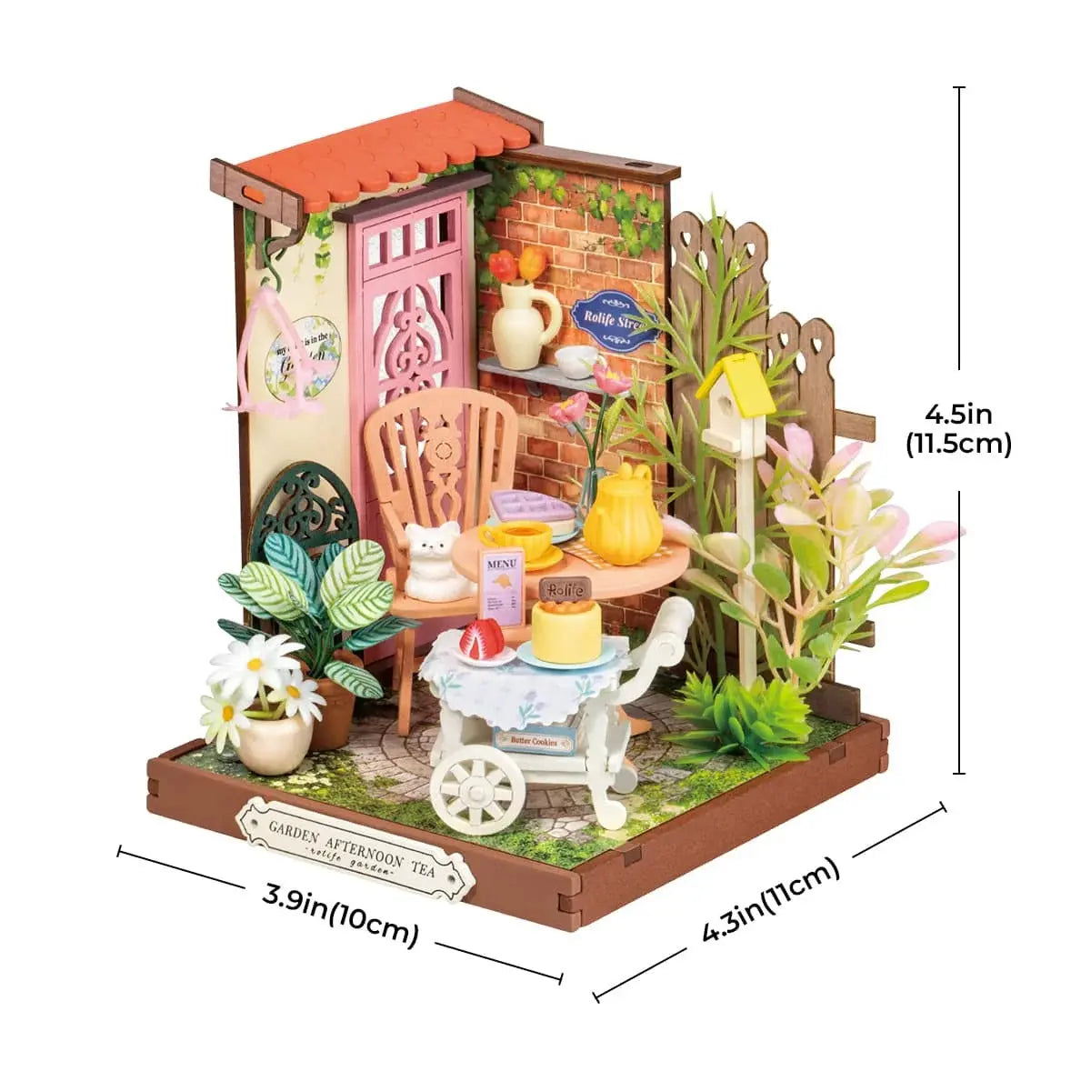 Rolife Fancy Tea Yard DIY Miniature House Toys Quiz