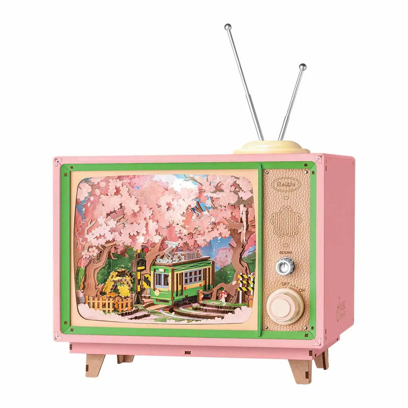 Rolife Sakura Dreamy Tour DIY Music Box 3D Wooden Puzzle Toys Quiz