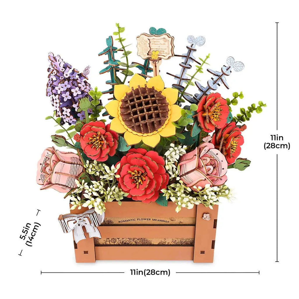 Rowood Wooden Bloom Box DIY 3D Puzzle Toys Quiz