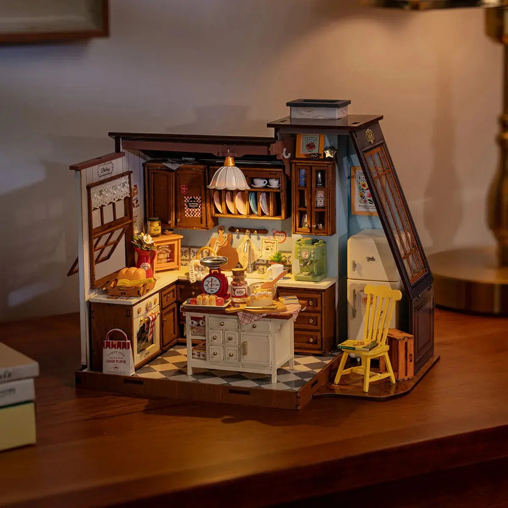 Rolife Baking Kitchen DIY Miniature House Toys Quiz