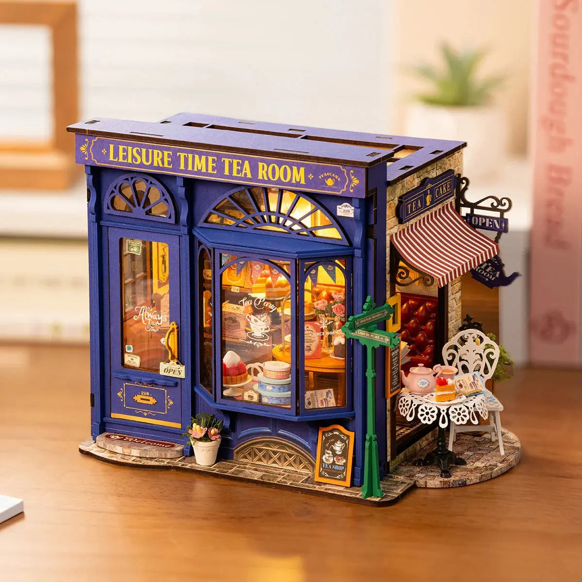 Rolife Leisure Time Tea Room DIY Miniature House Toys Quiz