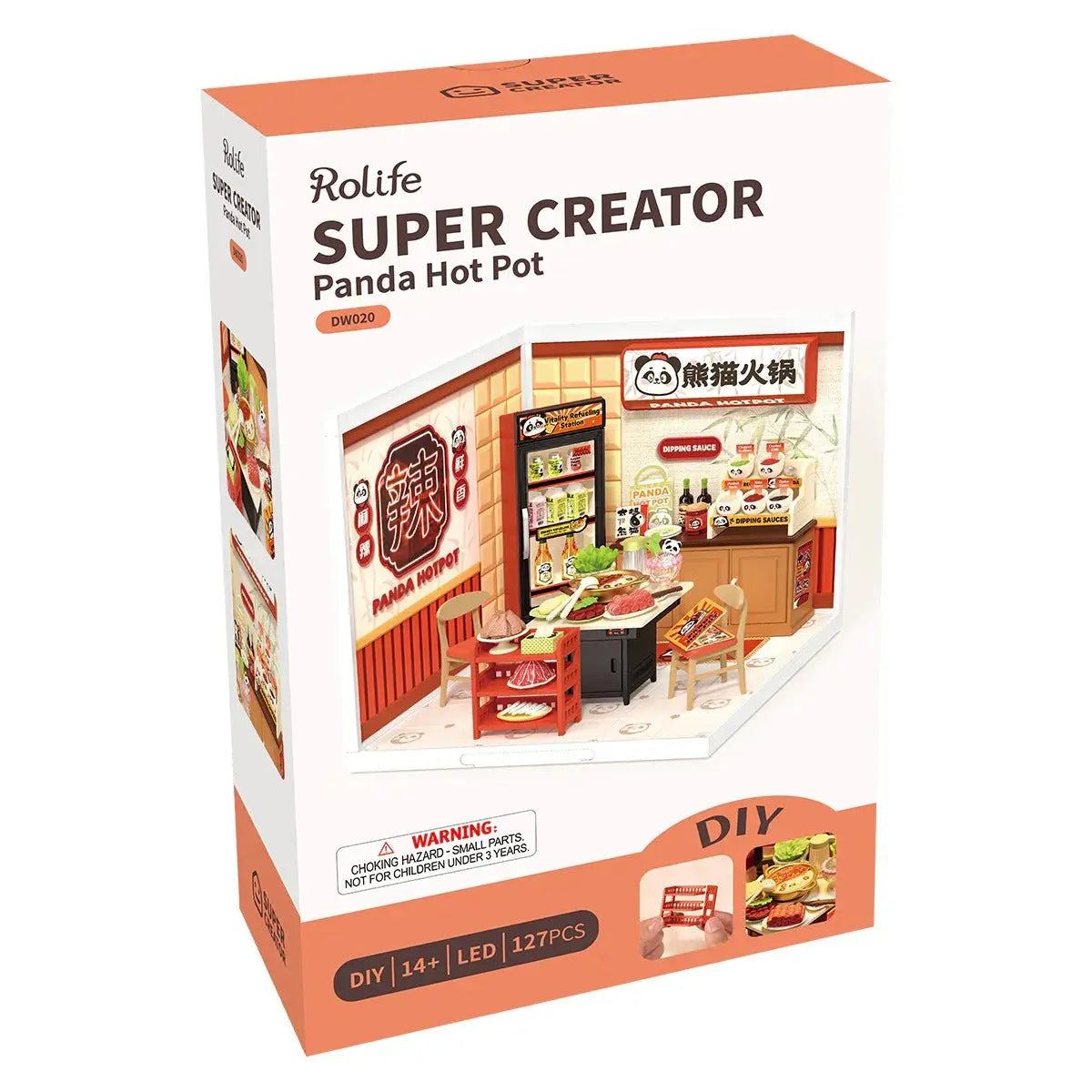 Rolife Panda Hot Pot DIY Miniature House Toys Quiz