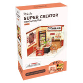Rolife Panda Hot Pot DIY miniatura dům Toys Quiz