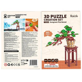 Rolife Evergreen Pine Bonsai DIY Wooden 3D Puzzle Toys Quiz