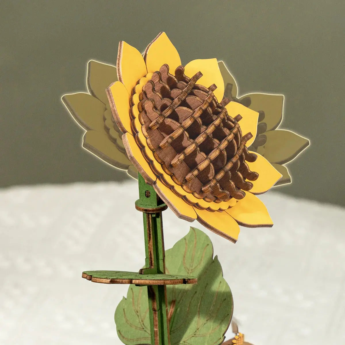 Rowood DIY Wooden Flower Bouquet 3D Wooden Puzzle Toys Quiz