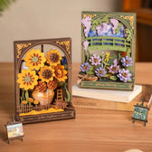 Rowod Golden slunečnice zeď umění 3D dřevěné puzzle Toys Quiz