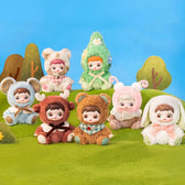 Seven Charline Forest Hide & Seek plush characters in woodland scene