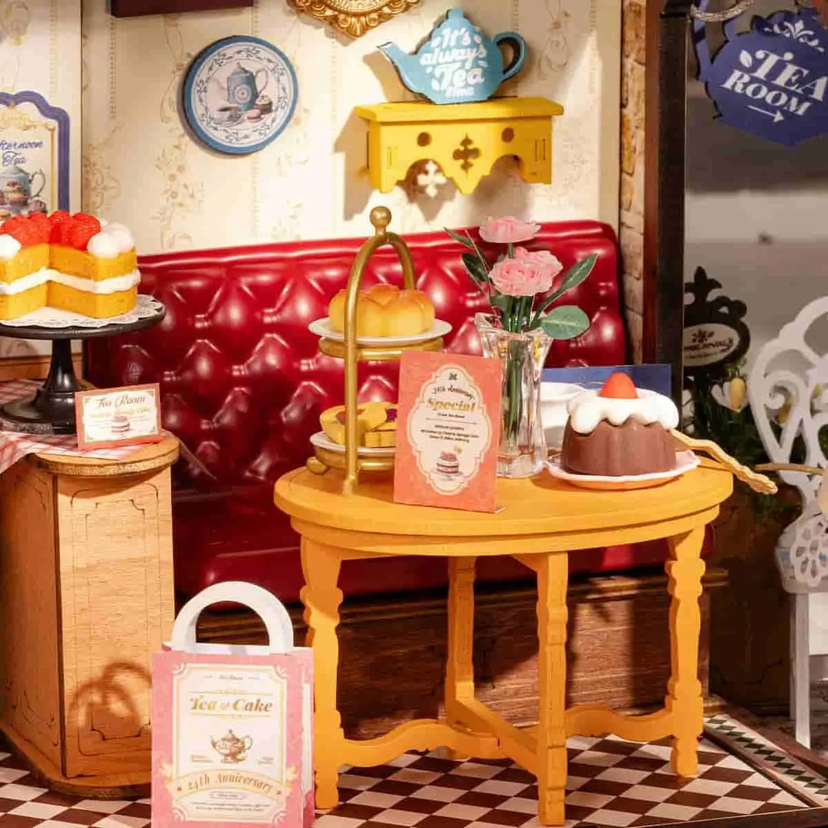 Rolife Leisure Time Tea Room DIY Miniature House Toys Quiz