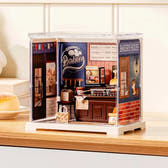 Completed Rolife Butter Bakery miniature house displayed on a tabletop