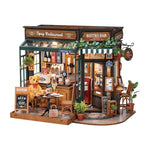 Rolife Tipsy Restaurant DIY Miniature House Toys Quiz