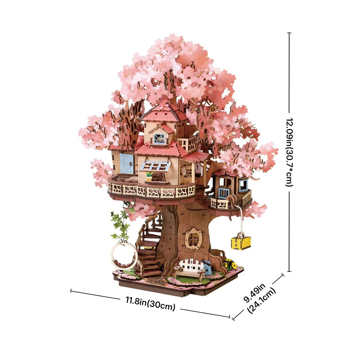 Rolife Sakura Tree House DIY Wooden 3D Puzzle Toys Quiz