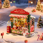 Rolife Christmas Candy Stand DIY Miniature House Toys Quiz
