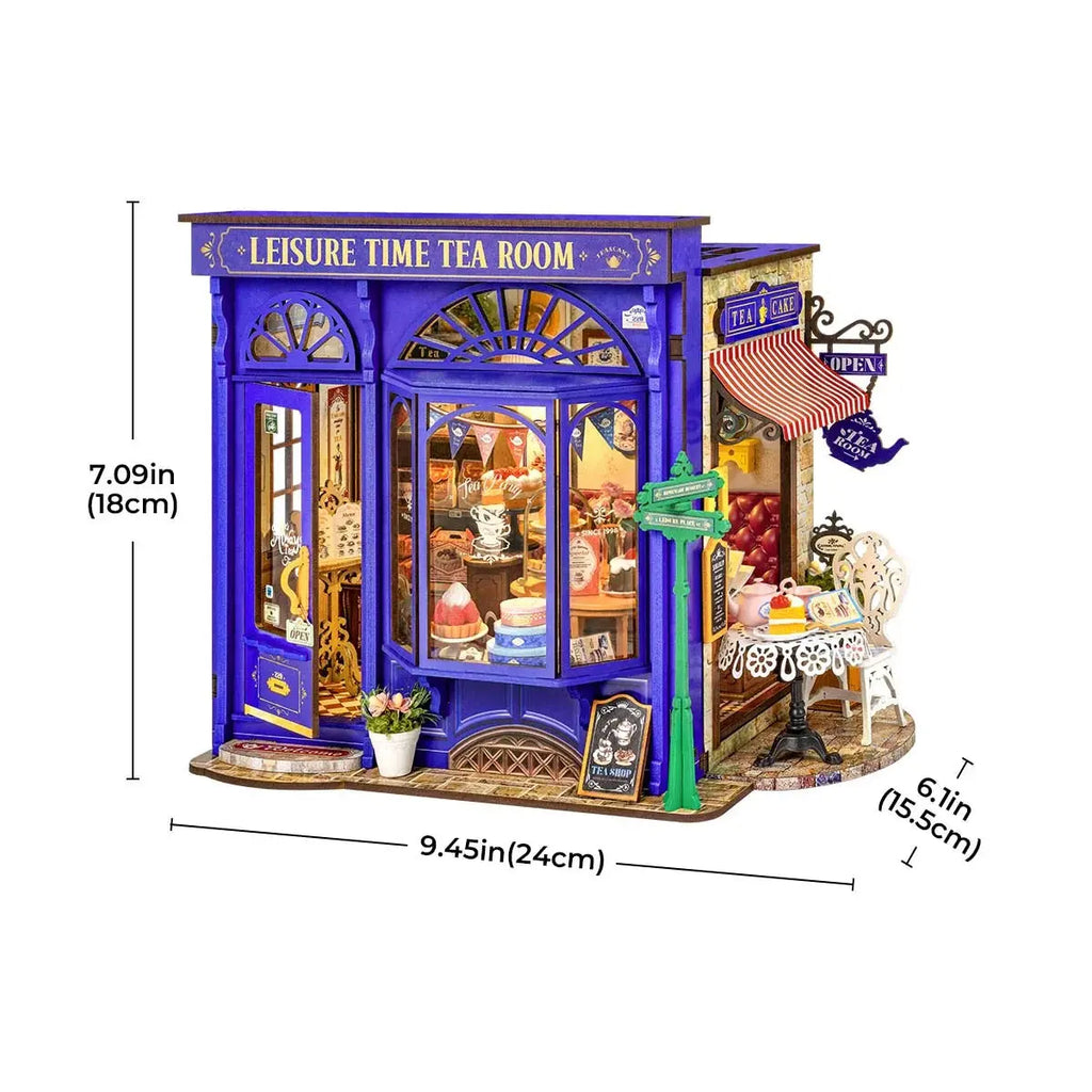 Rolife Leisure Time Tea Room DIY Miniature House Toys Quiz