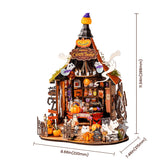 Haunted Candy House DG186 assembled dimensions diagram