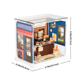 Rolife Butter Bakery House size guide showing its compact finished dimensions