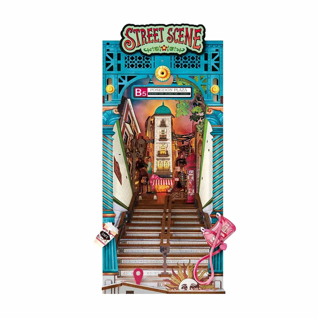 Rolife Street Scene DIY Book Nook Shelf Insert Toys Quiz