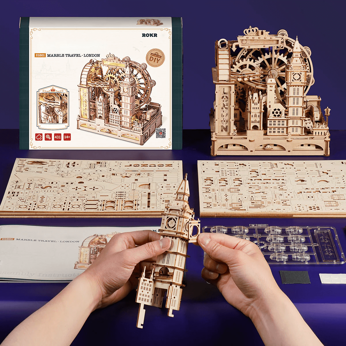 Marble Travel • London Marble Run Wooden 3D Puzzle - Toys Quiz