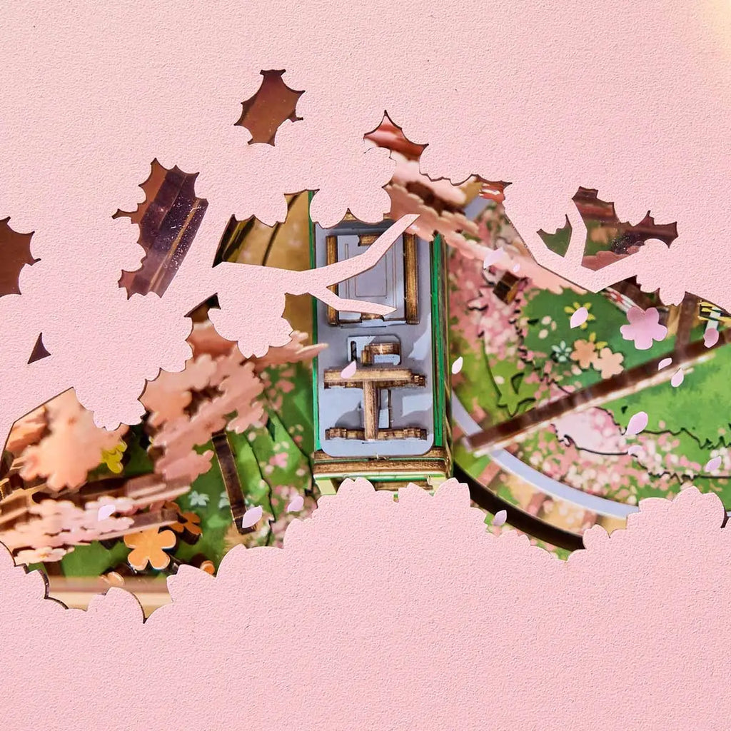 Rolife Sakura Dreamy Tour DIY Music Box 3D Wooden Puzzle Toys Quiz