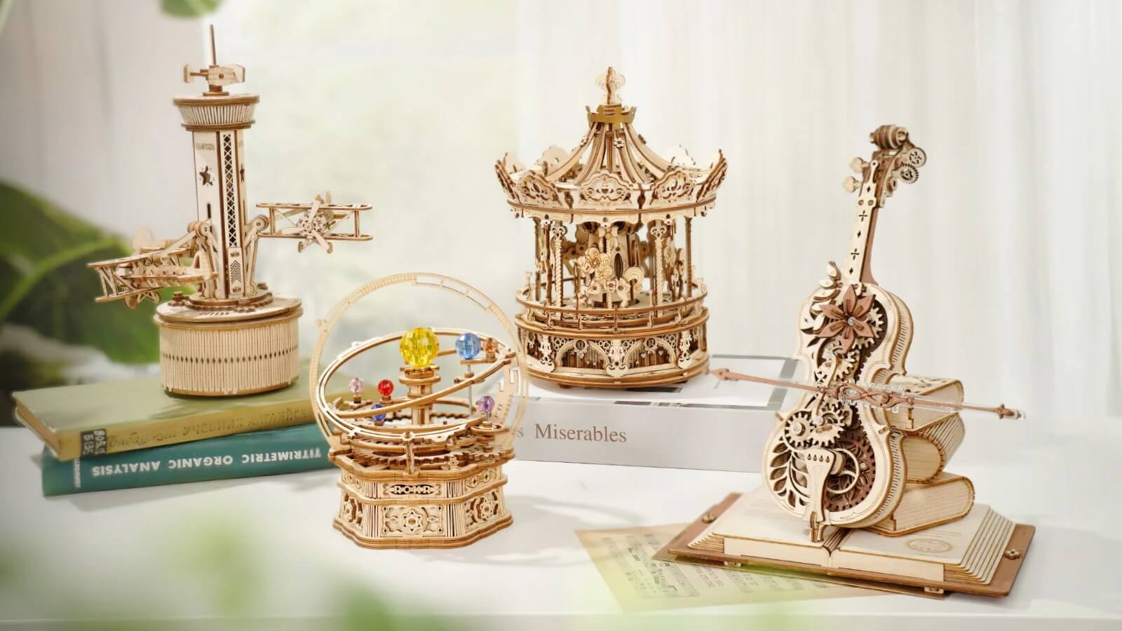 Mechanické hudební box 3D dřevěné stavebnice puzzle - Toys Quiz