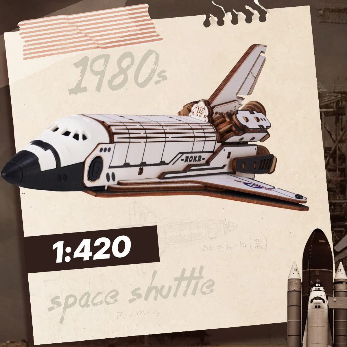 ROKR Space Shuttle 3D Wooden Puzzle