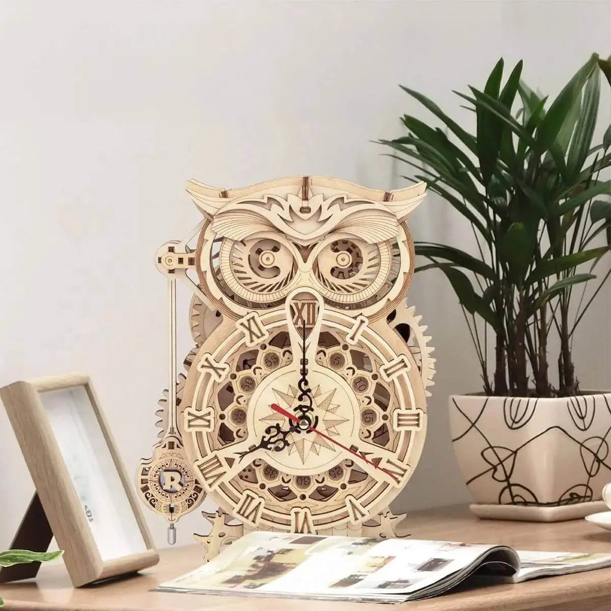 ROKR Owl Clock Mechanical Gears – 3D dřevěné puzzle