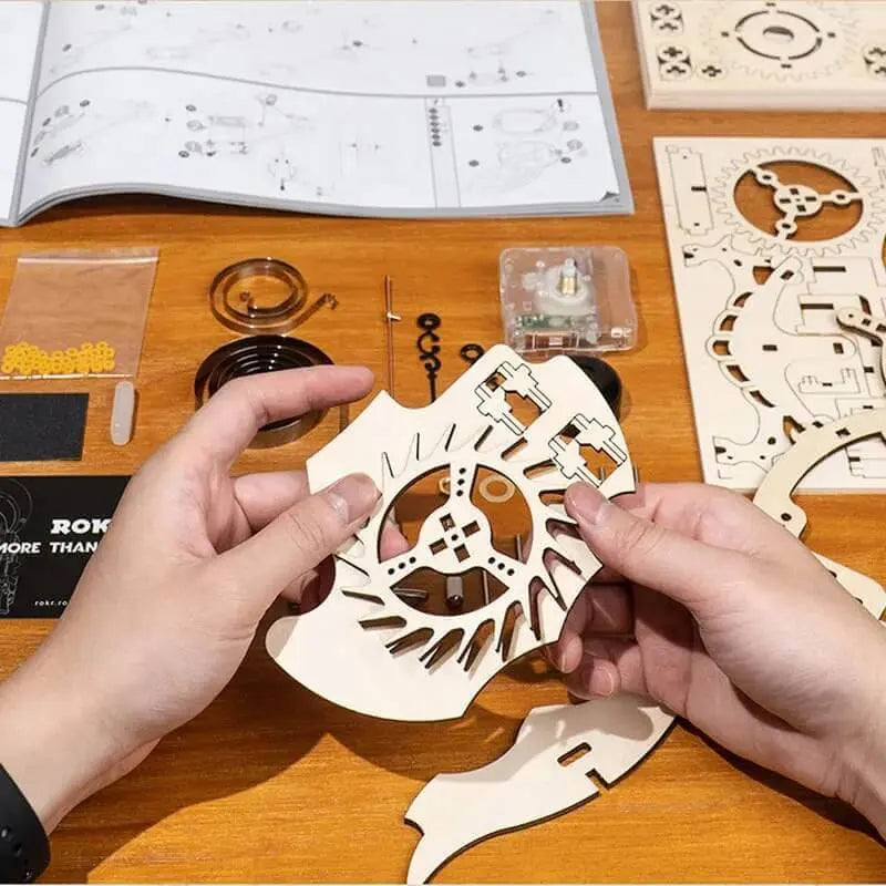 ROKR Owl Clock Mechanical Gears – 3D dřevěné puzzle
