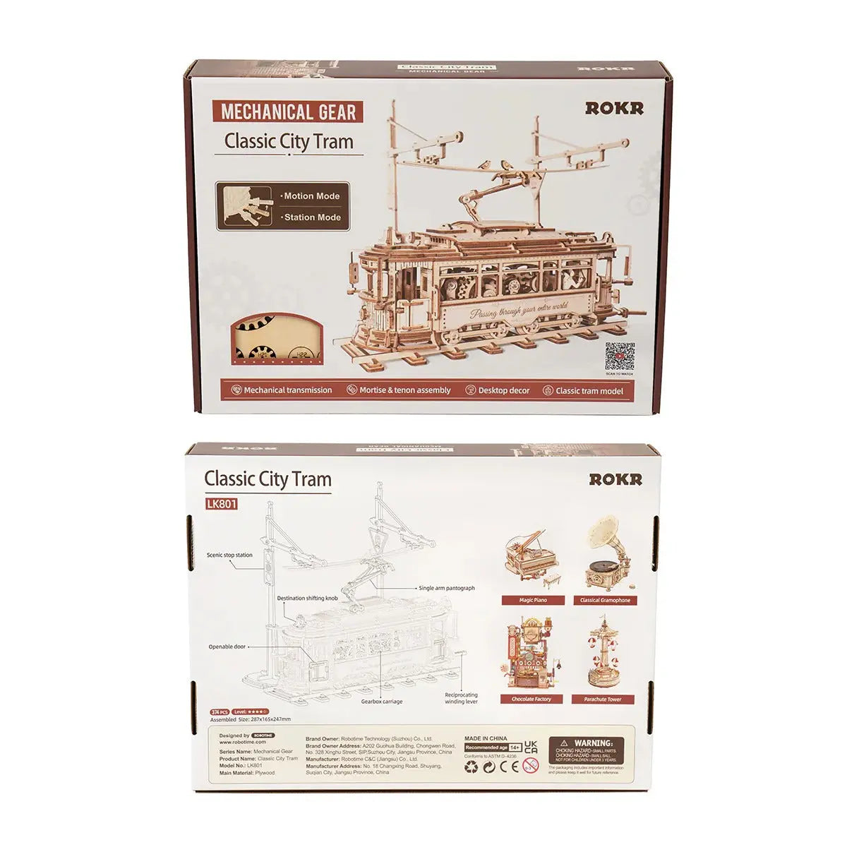 ROKR Classic City Tram 3D Wooden Puzzle ROKR