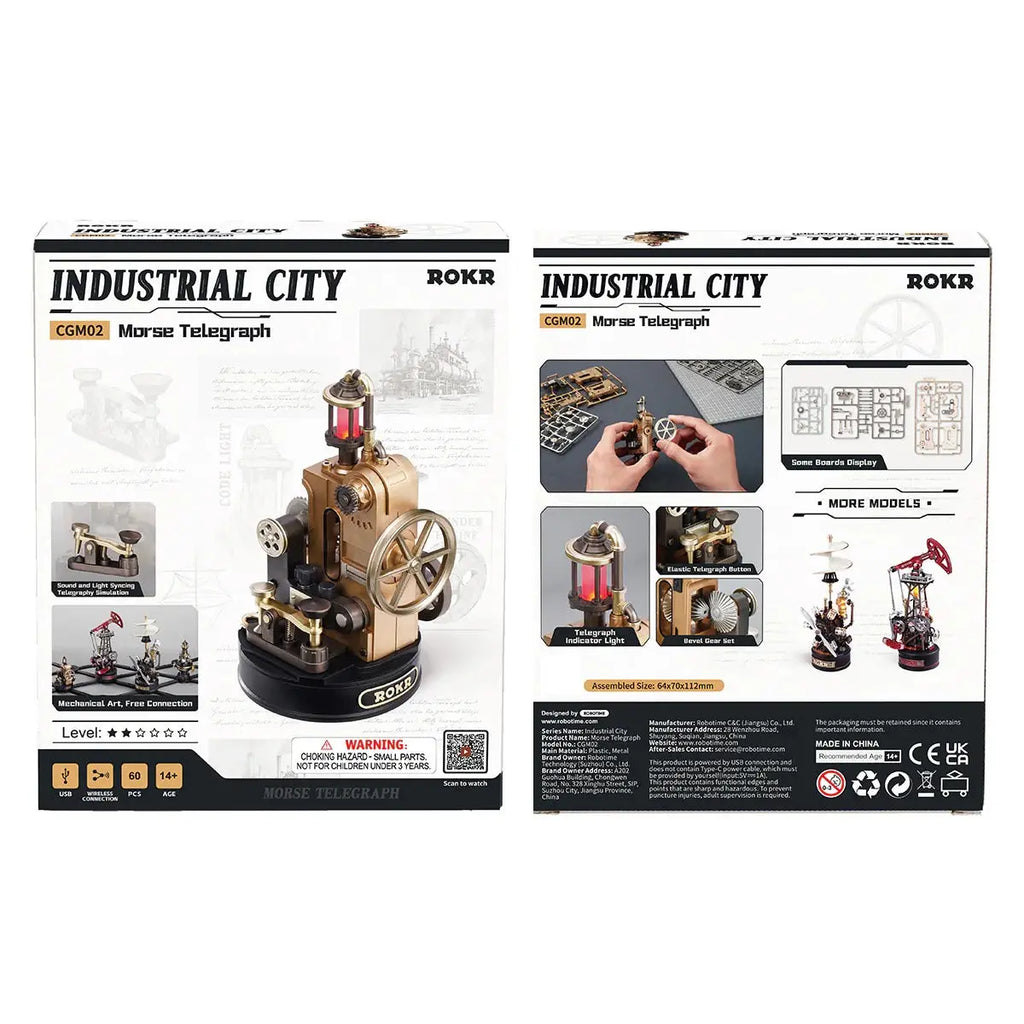 ROKR Morse Telegraph Mechanical 3D Puzzle Toys Quiz