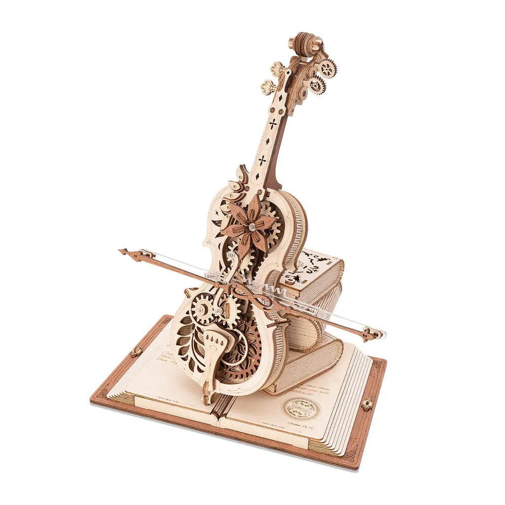 ROKR Magic Cello Mechanical Music Box 3D Wooden Puzzle Toys Quiz
