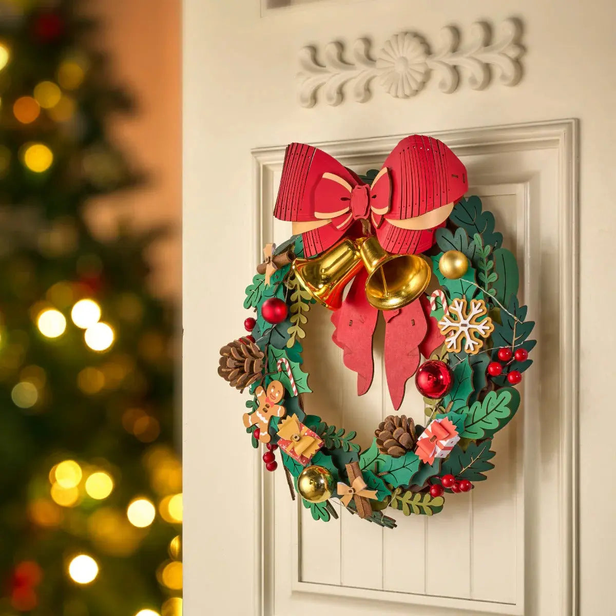 Rolife Christmas Wreath 3D Wooden Puzzle Toys Quiz