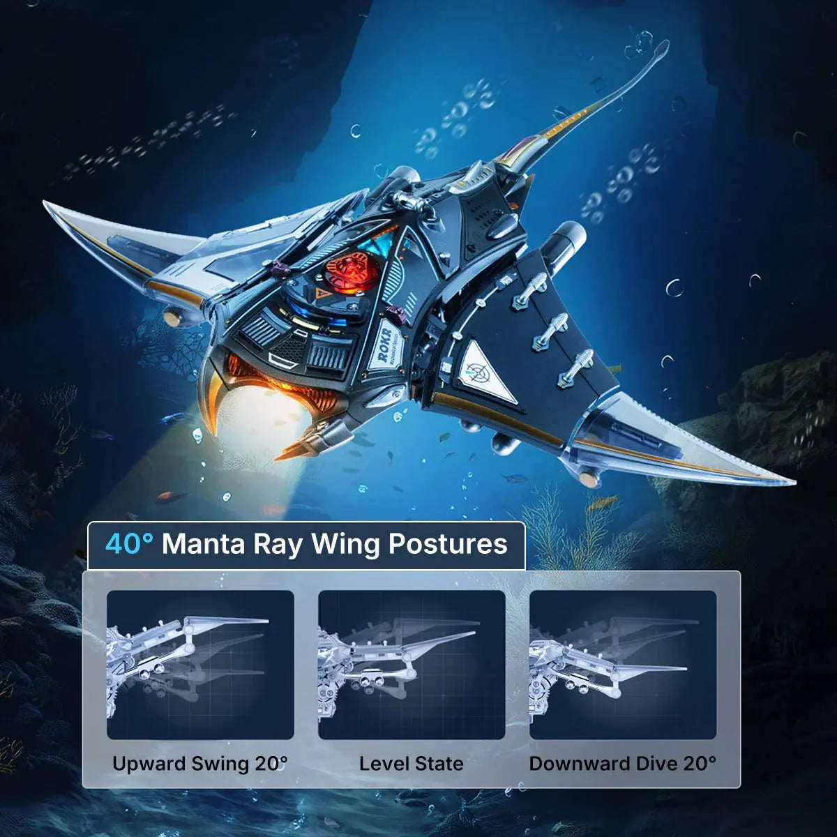 ROKR Manta Ray Mechanical 3D Puzzle Kit Toys Quiz