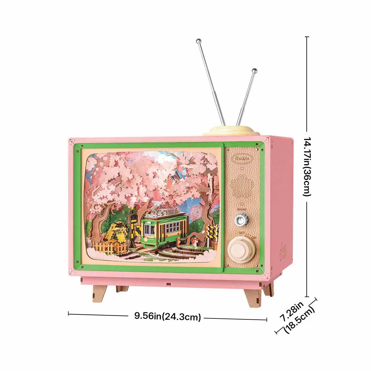 Rolife Sakura Dreamy Tour DIY Music Box 3D Wooden Puzzle Toys Quiz