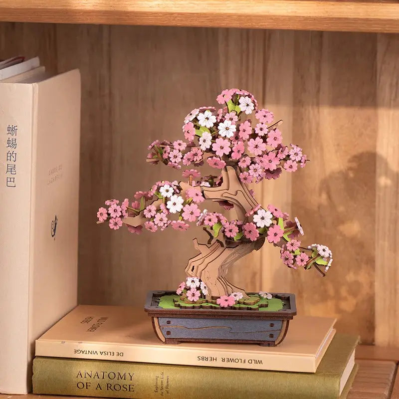 Rolife Sakura Bonsai DIY Wooden 3D Puzzle Toys Quiz