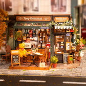 Rolife Tipsy Restaurant DIY Miniature House Toys Quiz