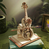 ROKR Magic Cello mechanická hrací skříňka 3D dřevěné puzzle Toys Quiz