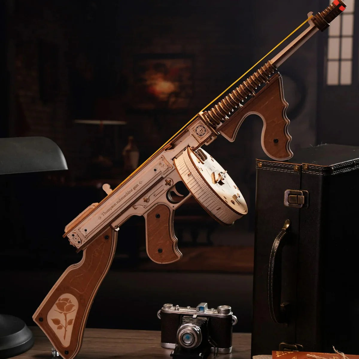 ROKR Thompson Submachine Toy Gun 3D Wooden Puzzle