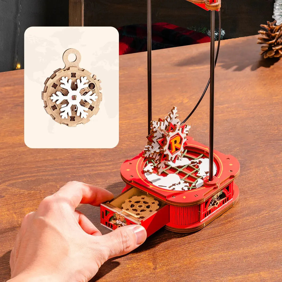 ROKR Santa on Sleigh Pendulum Balance Toy 3D Wooden Puzzle Toys Quiz