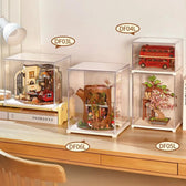 Landscape acrylic display case for wooden models and miniatures