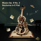 ROKR Magic Cello mechanická hrací skříňka 3D dřevěné puzzle Toys Quiz