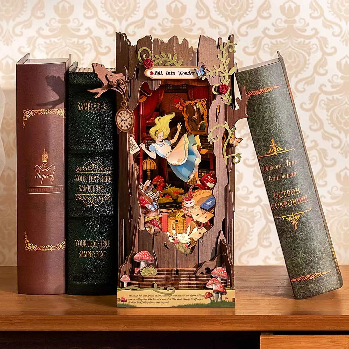 Rolife Fall into Wonder DIY Book Nook Shelf Insert Toys Quiz