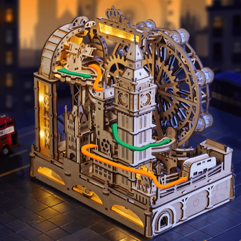 Marble Travel • London Marble Run Wooden 3D Puzzle - Toys Quiz