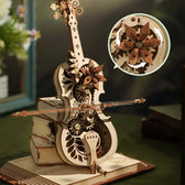 ROKR Magic Cello mechanická hrací skříňka 3D dřevěné puzzle Toys Quiz