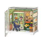 Rolife Nature Energy Fruits DWS01B fruit shop miniature with its clear front door open