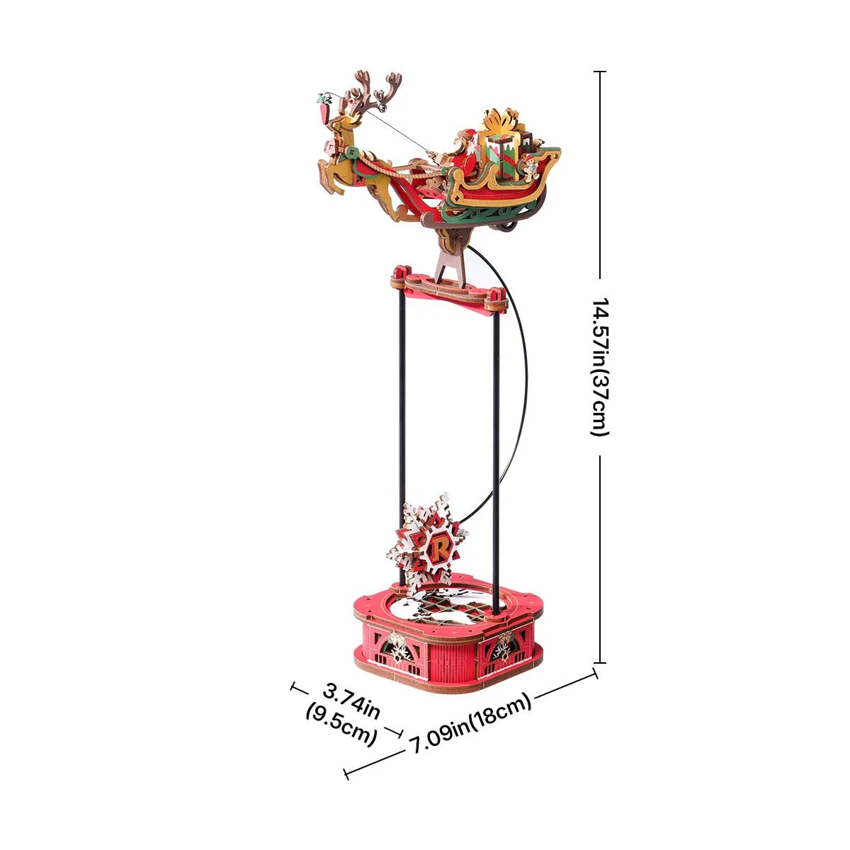 ROKR Santa on Sleigh Pendulum Balance Toy 3D Wooden Puzzle