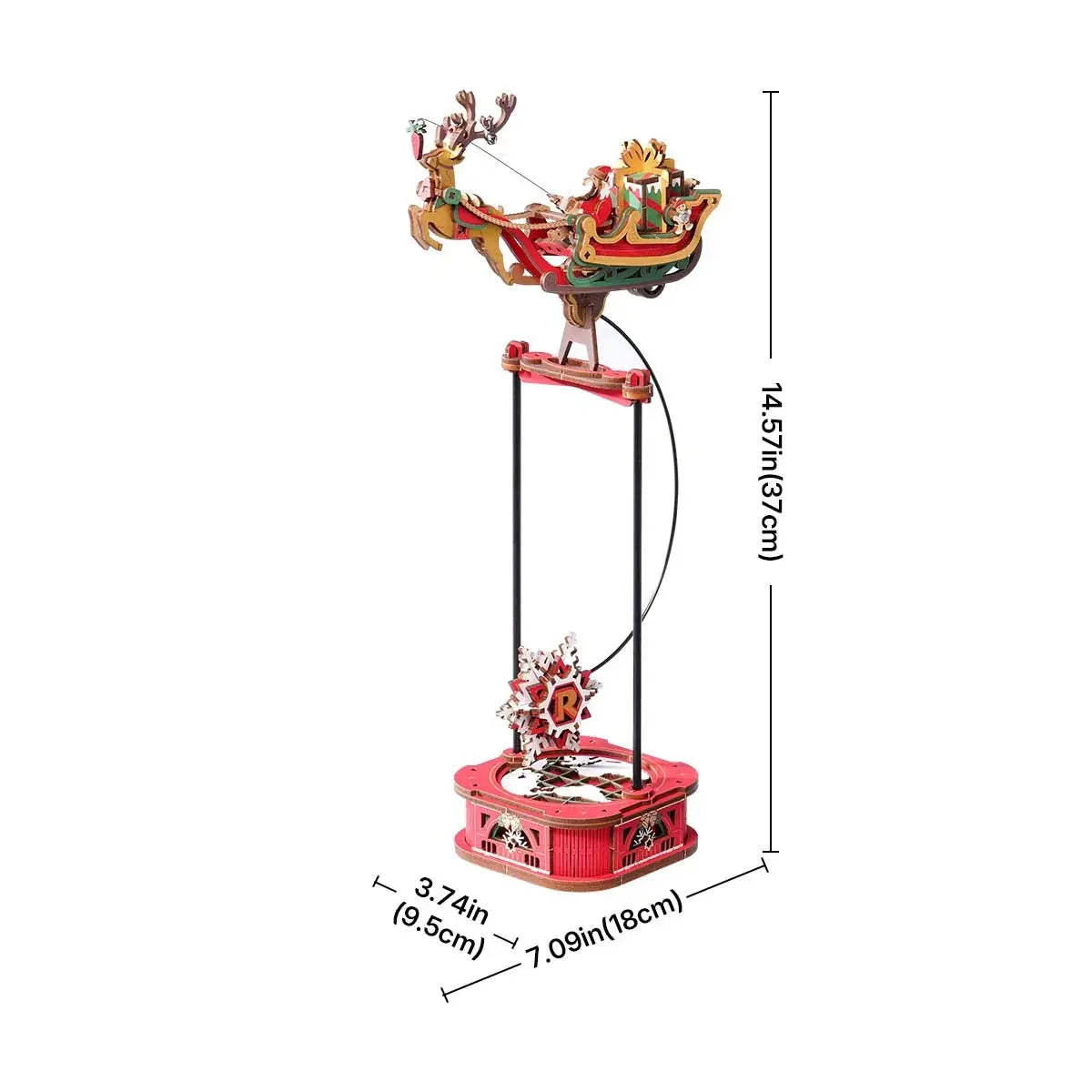 ROKR Santa on Sleigh Pendulum Balance Toy 3D Wooden Puzzle Toys Quiz