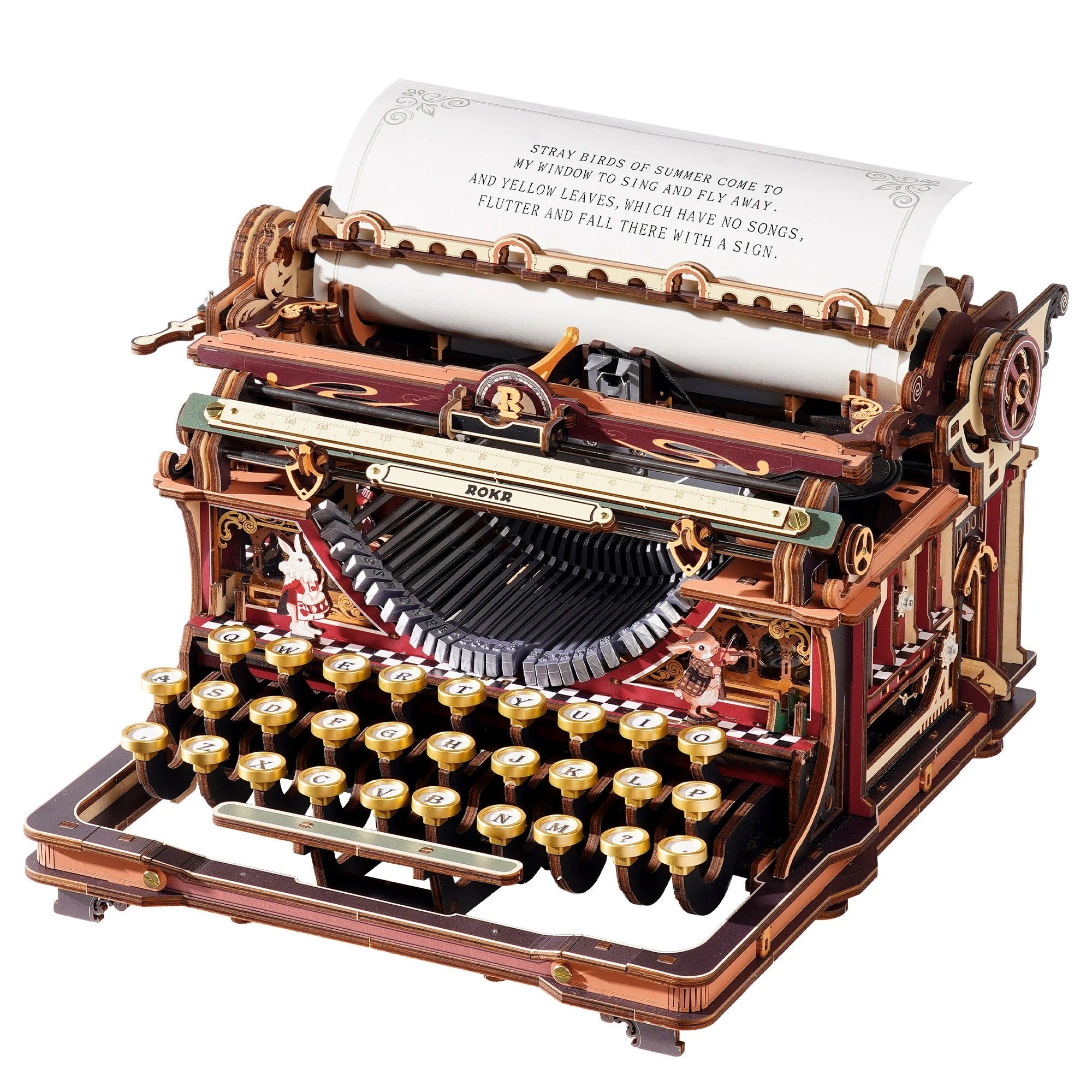 ROKR Mechanical Typewriter Wooden 3D Puzzle LK703C (Magic Version) ROKR
