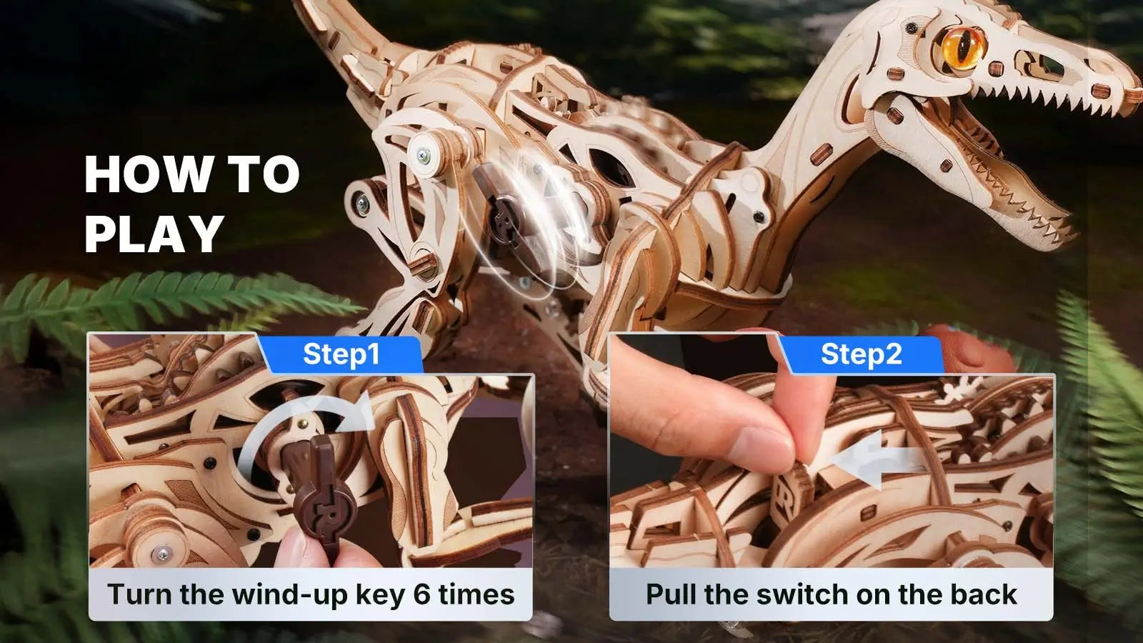 Velociraptor 3D Puzzle – ROKR Mechanical Dinosaur LD01