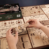 ROKR Rotating- Barrel stroj hračky Gun 3D dřevěné puzzle Toys Quiz