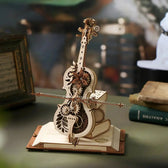 ROKR Magic Cello mechanická hrací skříňka 3D dřevěné puzzle Toys Quiz